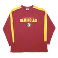 LEE Mens Red & Yellow Graphic T-Shirt XL Long Sleeve Crew Neck College Style