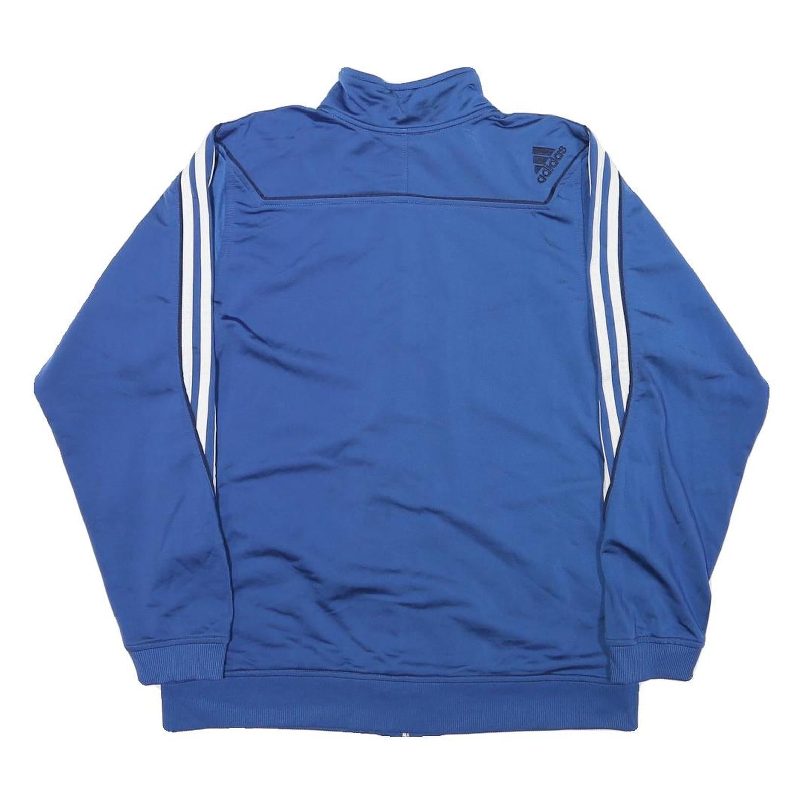 ADIDAS Mens Blue Zip Jacket M Polyester Blend Plain Sportswear Athletic
