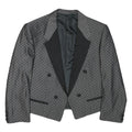 Mens Grey Black Houndstooth Tailored Jacket S Polyester Blend Formal Retro