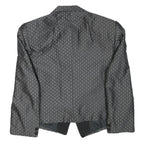 Mens Grey Black Houndstooth Tailored Jacket S Polyester Blend Formal Retro