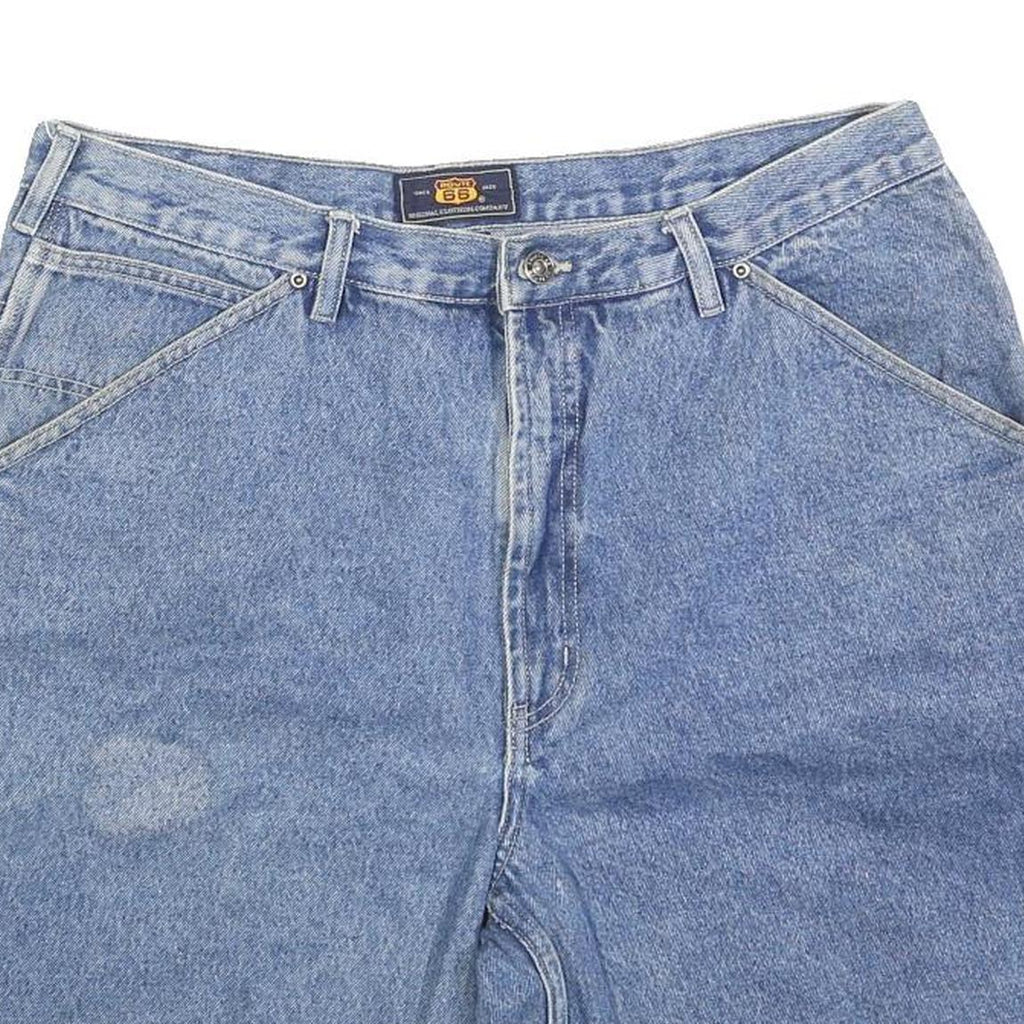 ROUTE 66 Mens Denim Blue Casual Shorts L W35 Cotton Blend Relaxed Fit