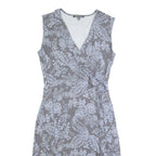 LAURA ASHLEY Womens A-Line Dress Grey Floral Sleeveless Knee Length UK 10