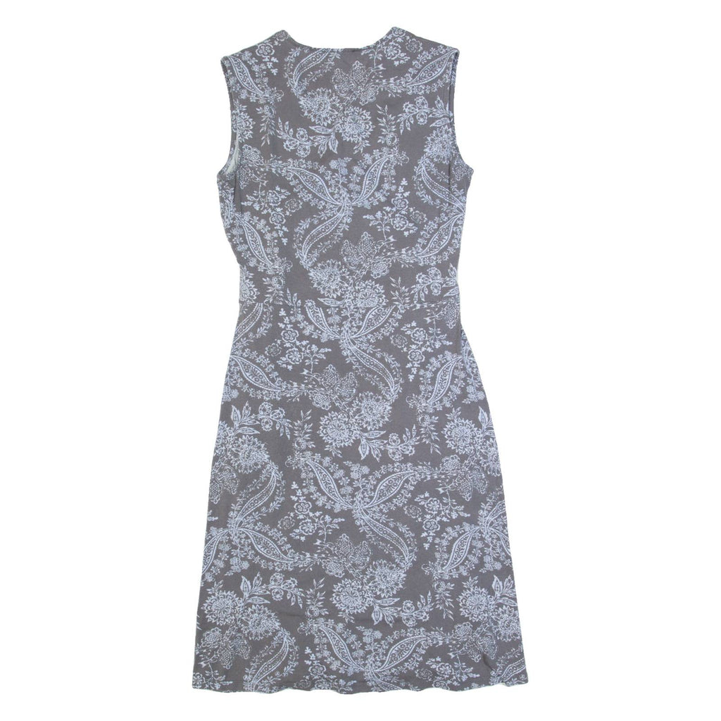 LAURA ASHLEY Womens A-Line Dress Grey Floral Sleeveless Knee Length UK 10