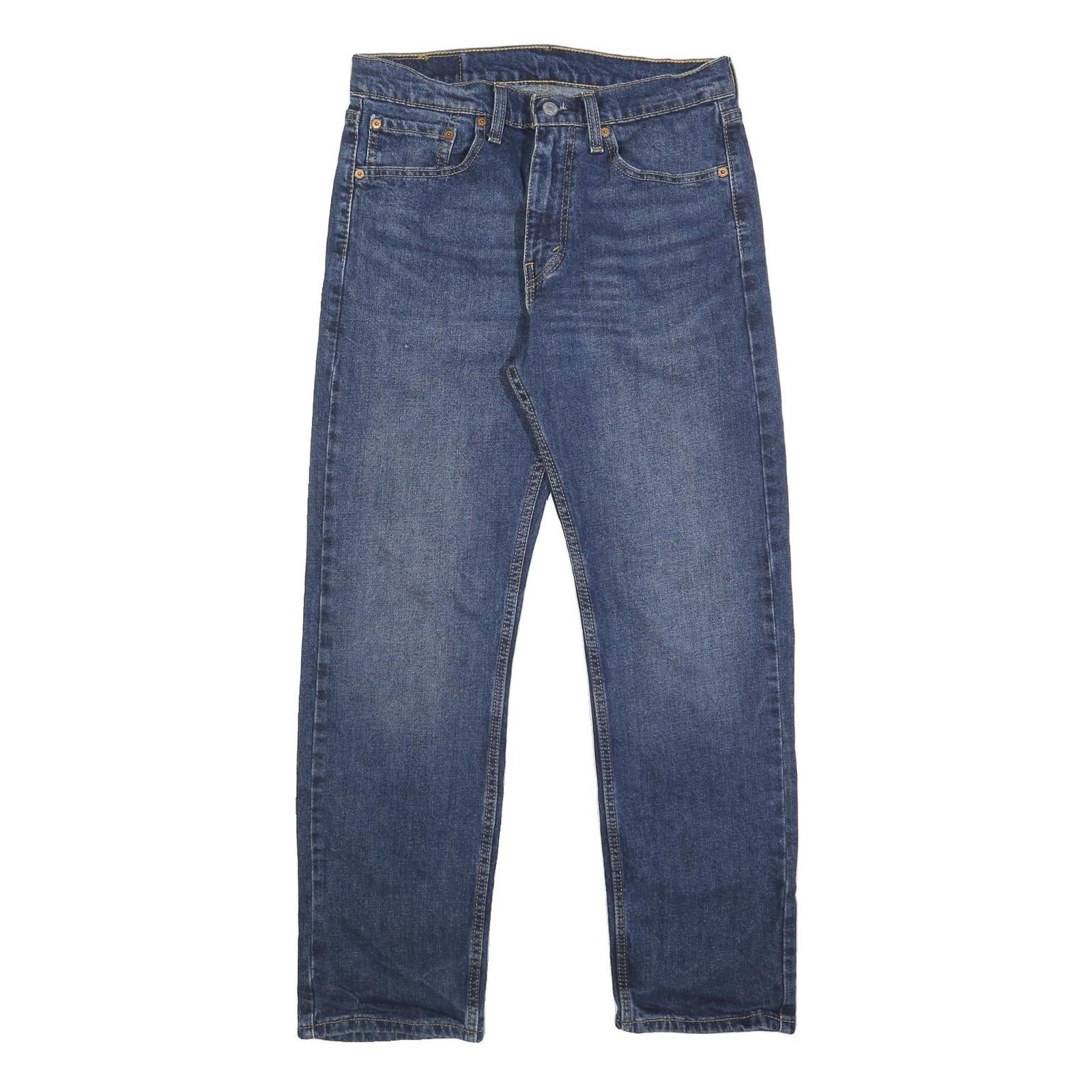 LEVI'S 505 Mens Jeans Blue Regular Straight Denim Medium W32 L30 Classic Fit Zip