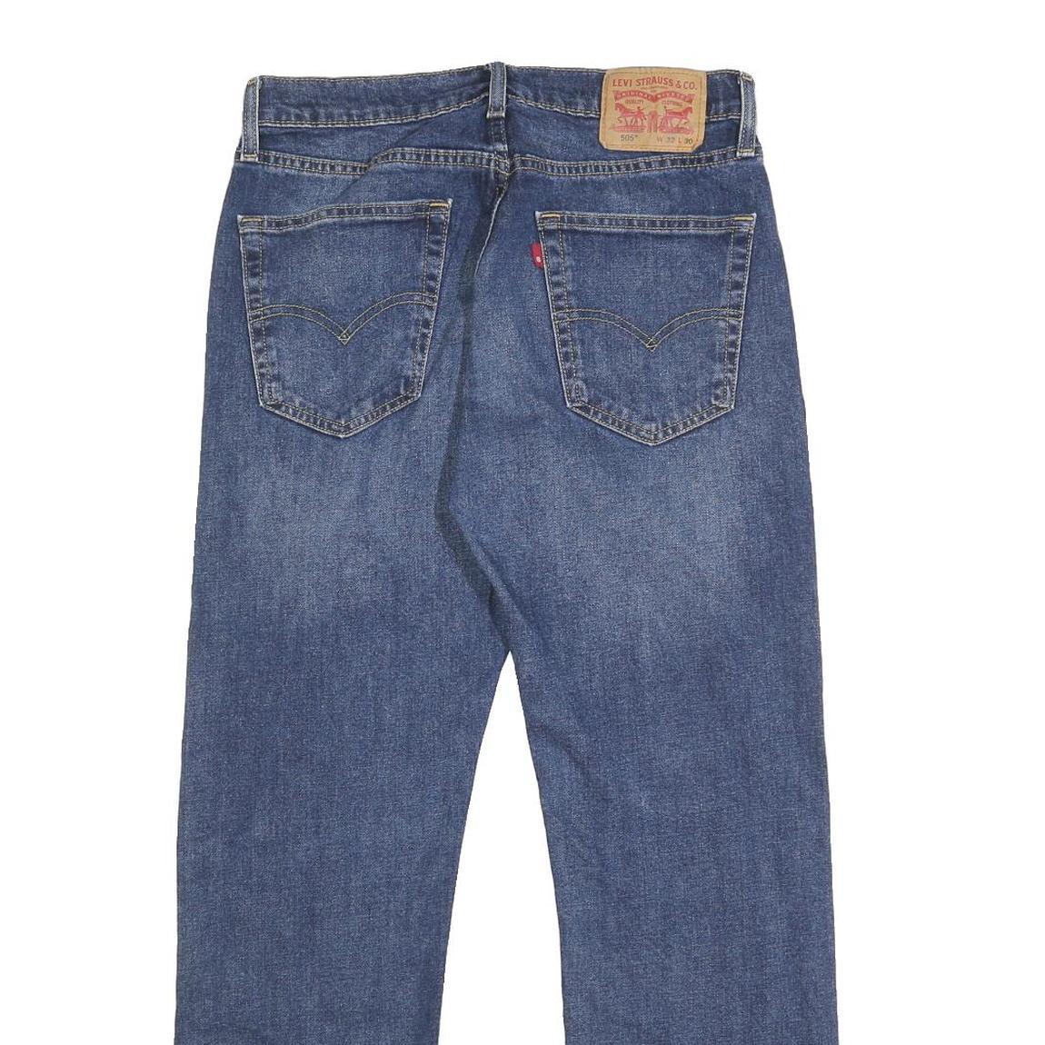 LEVI'S 505 Mens Jeans Blue Regular Straight Denim Medium W32 L30 Classic Fit Zip