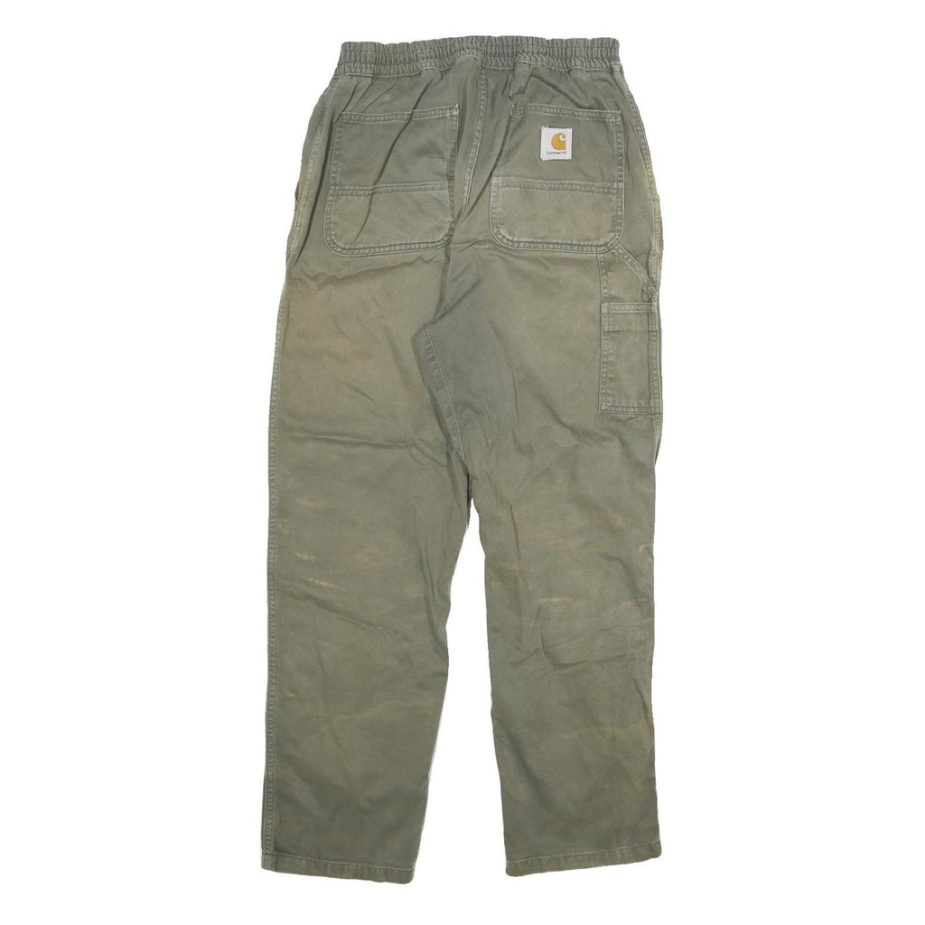 CARHARTT Mens Regular Fit Cotton Blend Beige Trousers W28 L28 Workwear Utility