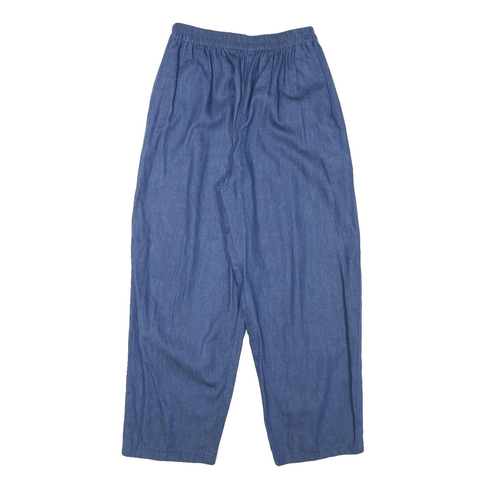 Womens Blue Relaxed Denim Jeans Cotton Blend W24 L26 Elasticated Waistband