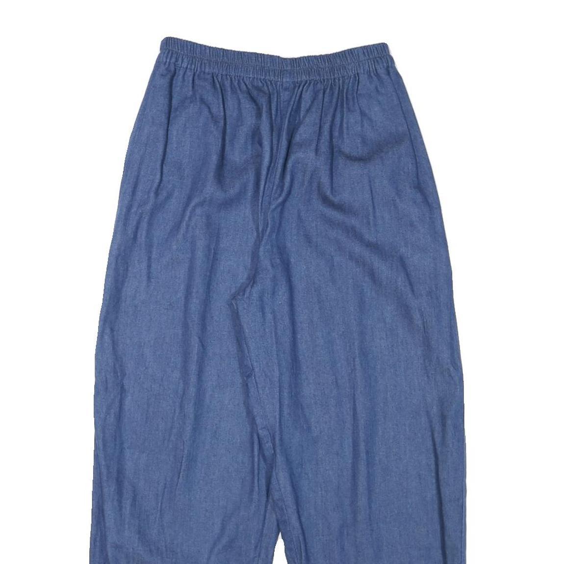 Womens Blue Relaxed Denim Jeans Cotton Blend W24 L26 Elasticated Waistband