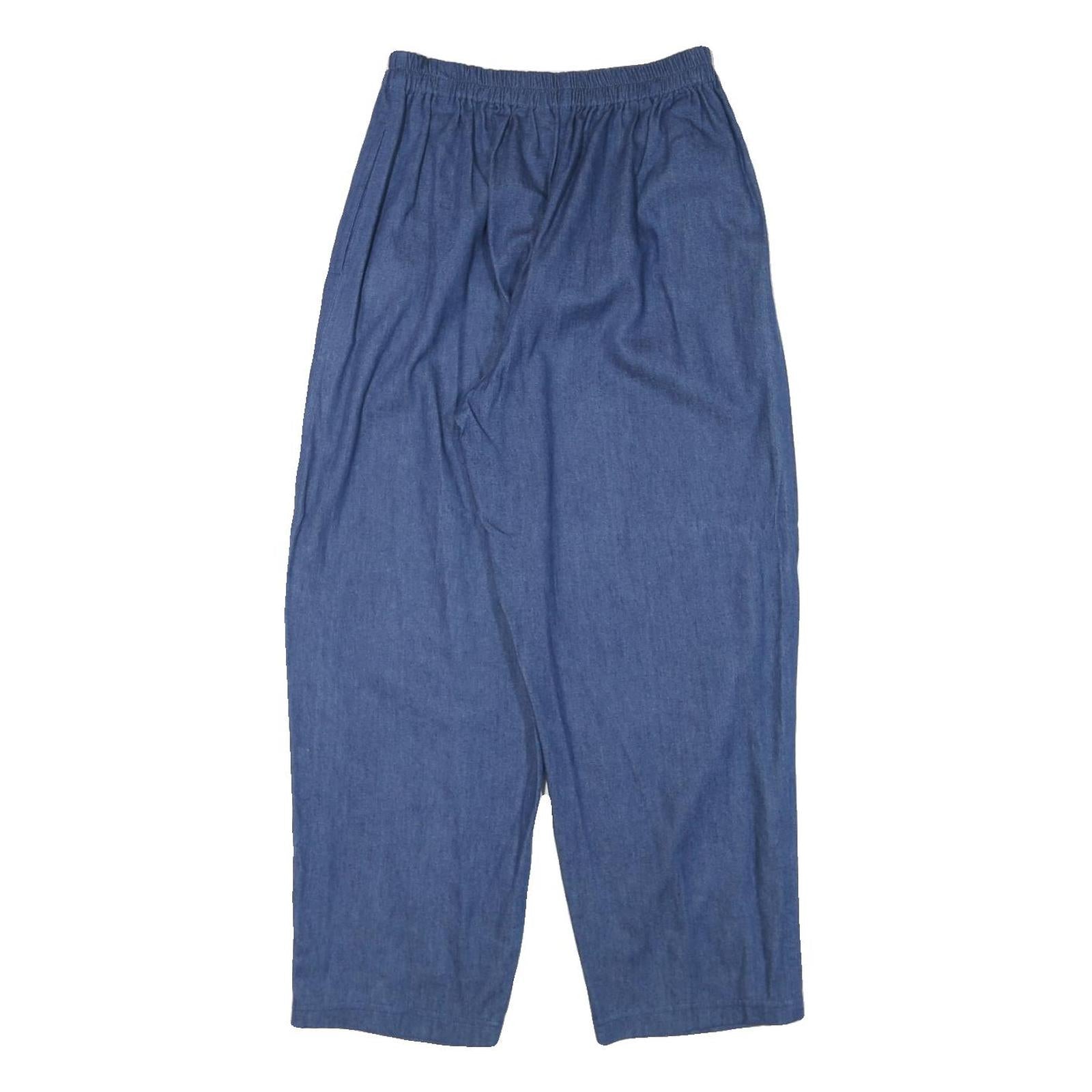 Womens Blue Relaxed Denim Jeans Cotton Blend W24 L26 Elasticated Waistband