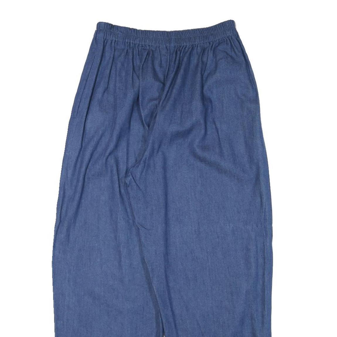 Womens Blue Relaxed Denim Jeans Cotton Blend W24 L26 Elasticated Waistband