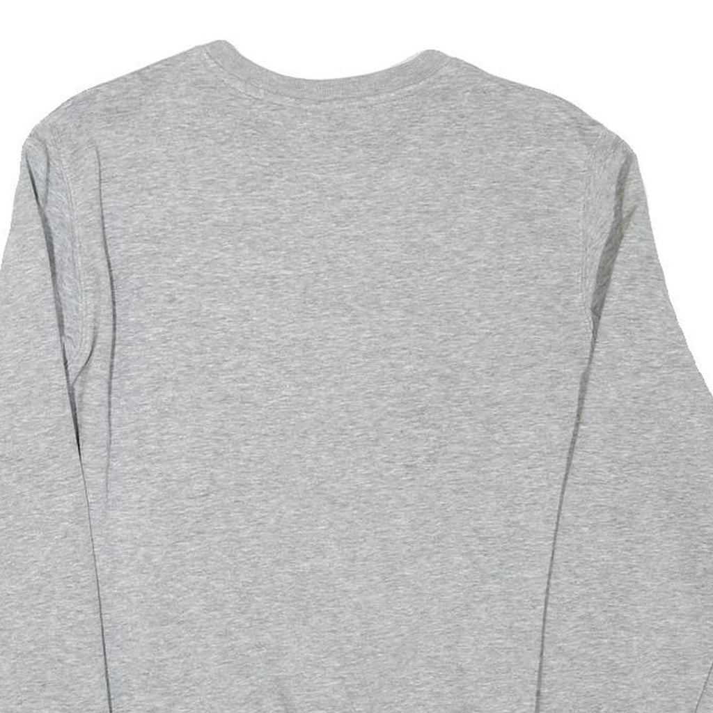 CHAMPION Mens Grey Crew Neck S Cotton Blend Sweatshirt Logo Print Casual