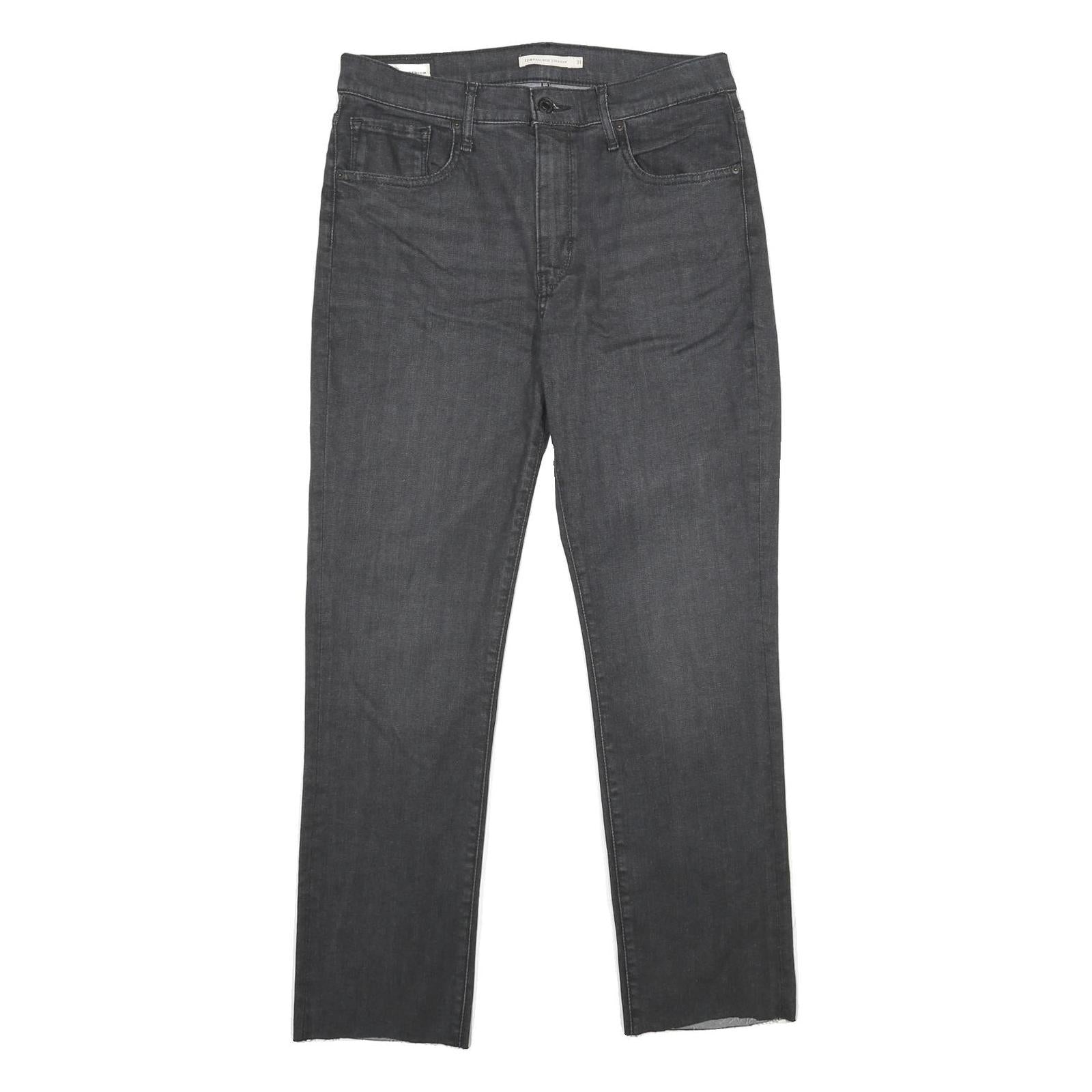 LEVI'S Womens 724 High Rise Straight Big E Jeans Grey Regular Straight Denim W31