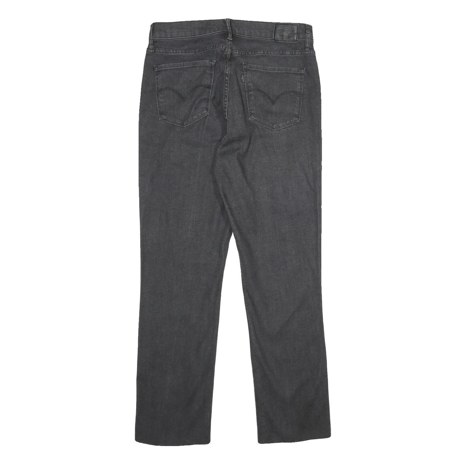LEVI'S Womens 724 High Rise Straight Big E Jeans Grey Regular Straight Denim W31