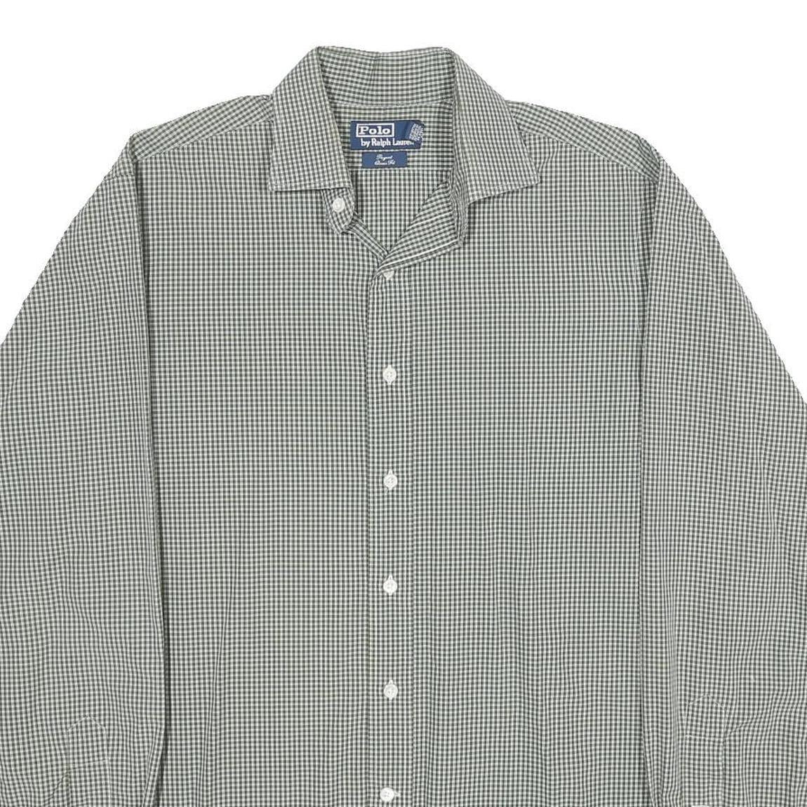 POLO RALPH LAUREN Mens Green Check Shirt XL Casual Cotton Long Sleeve Button