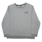 PUMA Mens Grey Cotton Blend Sweatshirt L Crew Neck Casual Sportswear