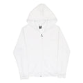 NIKE Mens White Pullover S Cotton Blend Zip Hoodie Lightweight Casual