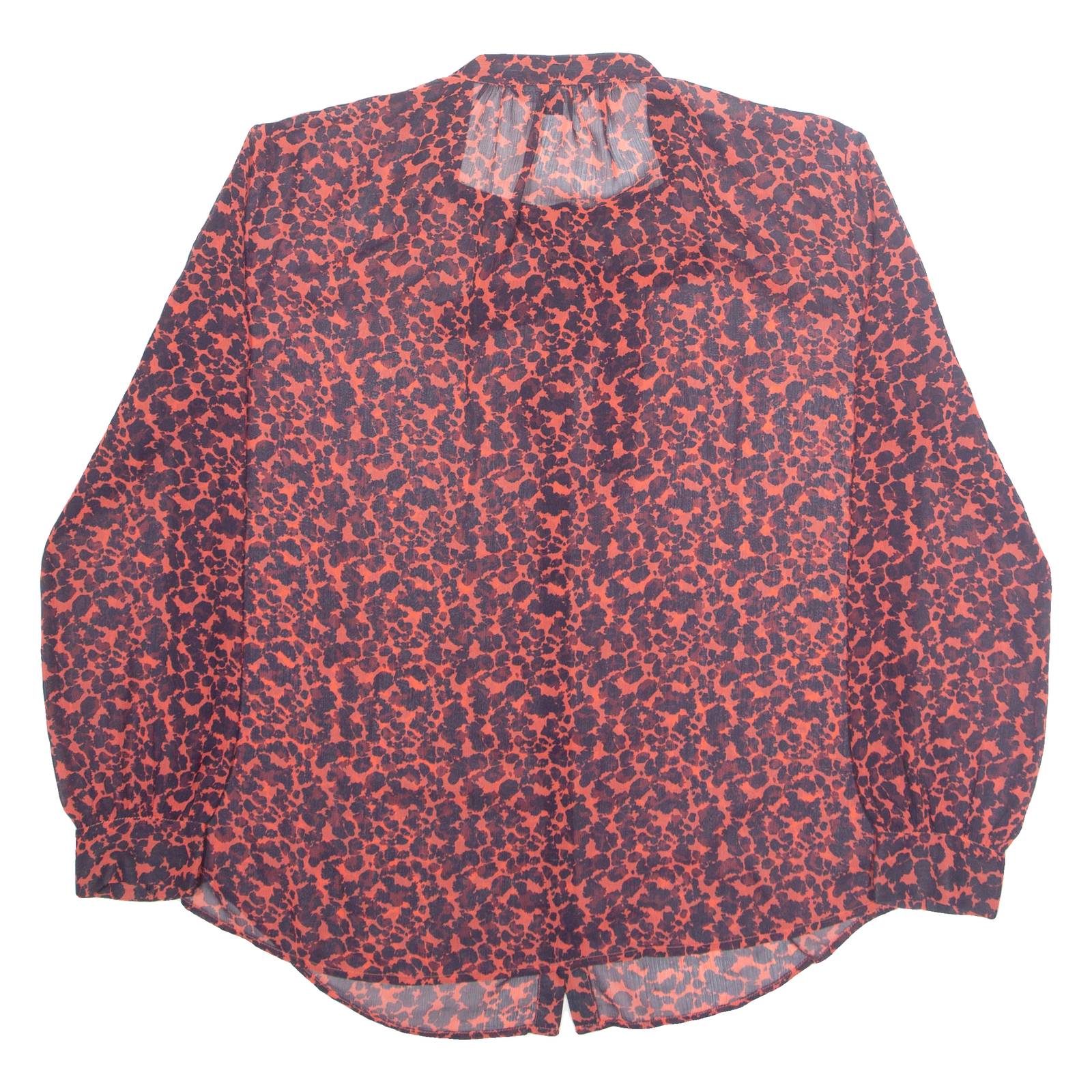 FRENCH CONNECTION Womens Printed Blouse Red Long Sleeve Animal Print M
