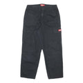 DICKIES Womens Cotton Black Relaxed Cargo Trousers W28 L26 Workwear Zip