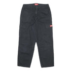 DICKIES Womens Cotton Black Relaxed Cargo Trousers W28 L26 Workwear Zip