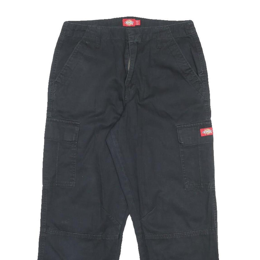 DICKIES Womens Cotton Black Relaxed Cargo Trousers W28 L26 Workwear Zip