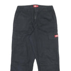 DICKIES Womens Cotton Black Relaxed Cargo Trousers W28 L26 Workwear Zip