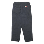 DICKIES Womens Cotton Black Relaxed Cargo Trousers W28 L26 Workwear Zip