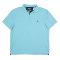 NAUTICA Mens Blue Short Sleeve Plain XL Cotton Blend Polo Shirt Classic Fit
