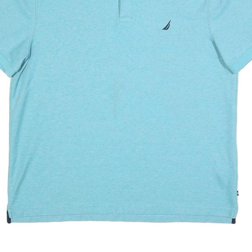 NAUTICA Mens Blue Short Sleeve Plain XL Cotton Blend Polo Shirt Classic Fit