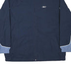 REEBOK Mens Navy & Blue Track Jacket 2XL Nylon Zip Athletic Sportswear