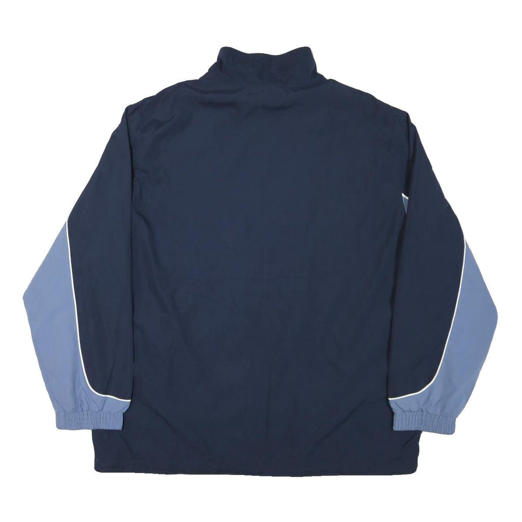 REEBOK Mens Navy & Blue Track Jacket 2XL Nylon Zip Athletic Sportswear
