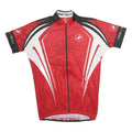 CASTRELLI Mens Red & White Graphic Cycling Jersey S Short Sleeve Zip Neck