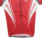 CASTRELLI Mens Red & White Graphic Cycling Jersey S Short Sleeve Zip Neck