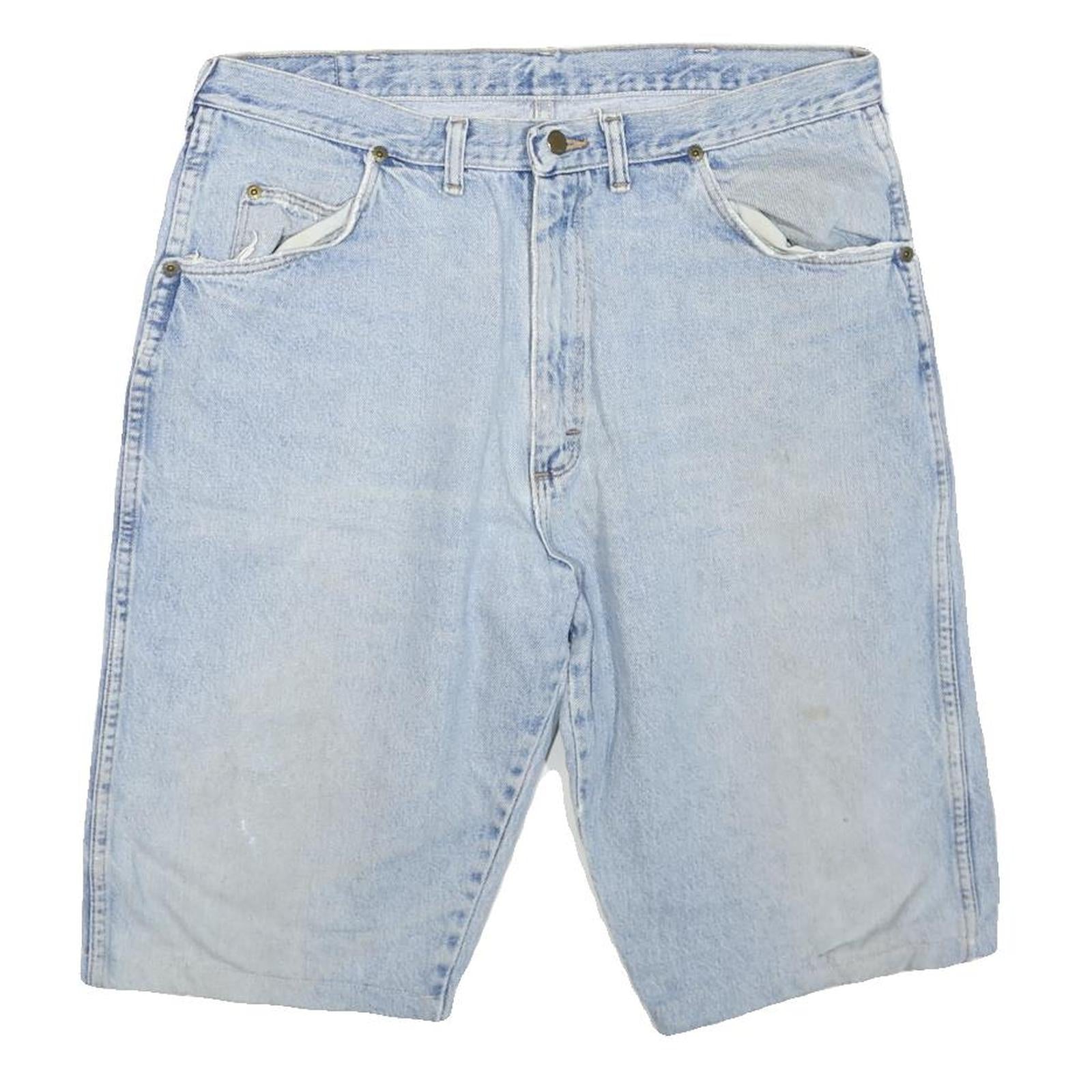 WRANGLER Mens Shorts Blue Casual Denim L W36 Light Wash Summer