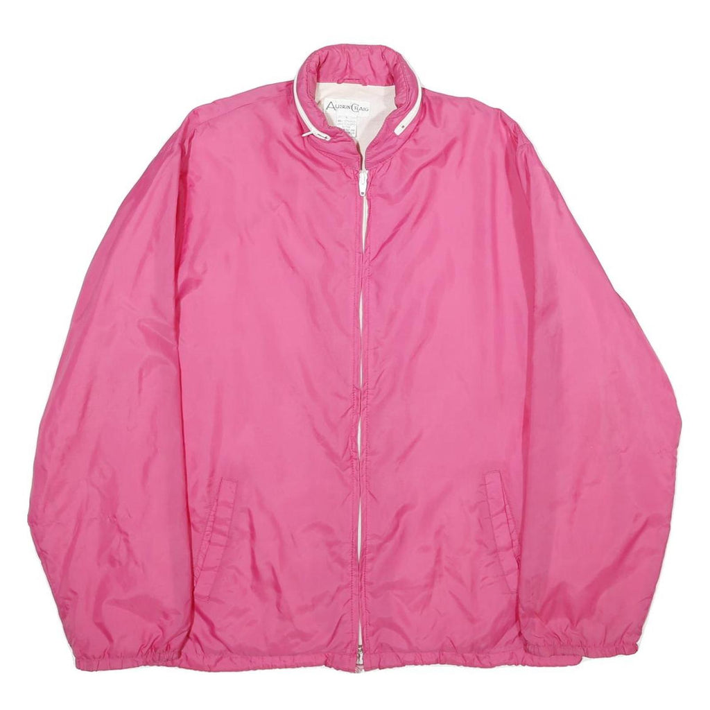 ALISON CRAIG Womens Pink Nylon Zip Jacket L Lightweight Plain Casual Outerwear