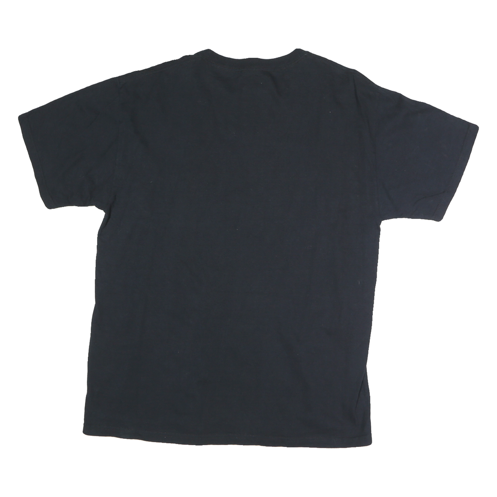PORT & COMPANY Mens Black Football Graphic T-Shirt L Short Sleeve Crew Neck
