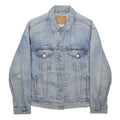 LEVI'S Womens Blue Denim Jacket M Cotton Blend Button Closure Classic Fit Casual
