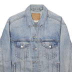 LEVI'S Womens Blue Denim Jacket M Cotton Blend Button Closure Classic Fit Casual
