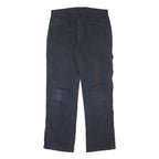 DICKIES Mens Cotton Blend Blue Regular Straight Trousers W34 L31 Workwear