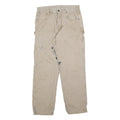 CARHARTT Mens Cotton Blend Beige Relaxed Straight Trousers W34 L34 Workwear