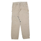 CARHARTT Mens Cotton Blend Beige Relaxed Straight Trousers W34 L34 Workwear