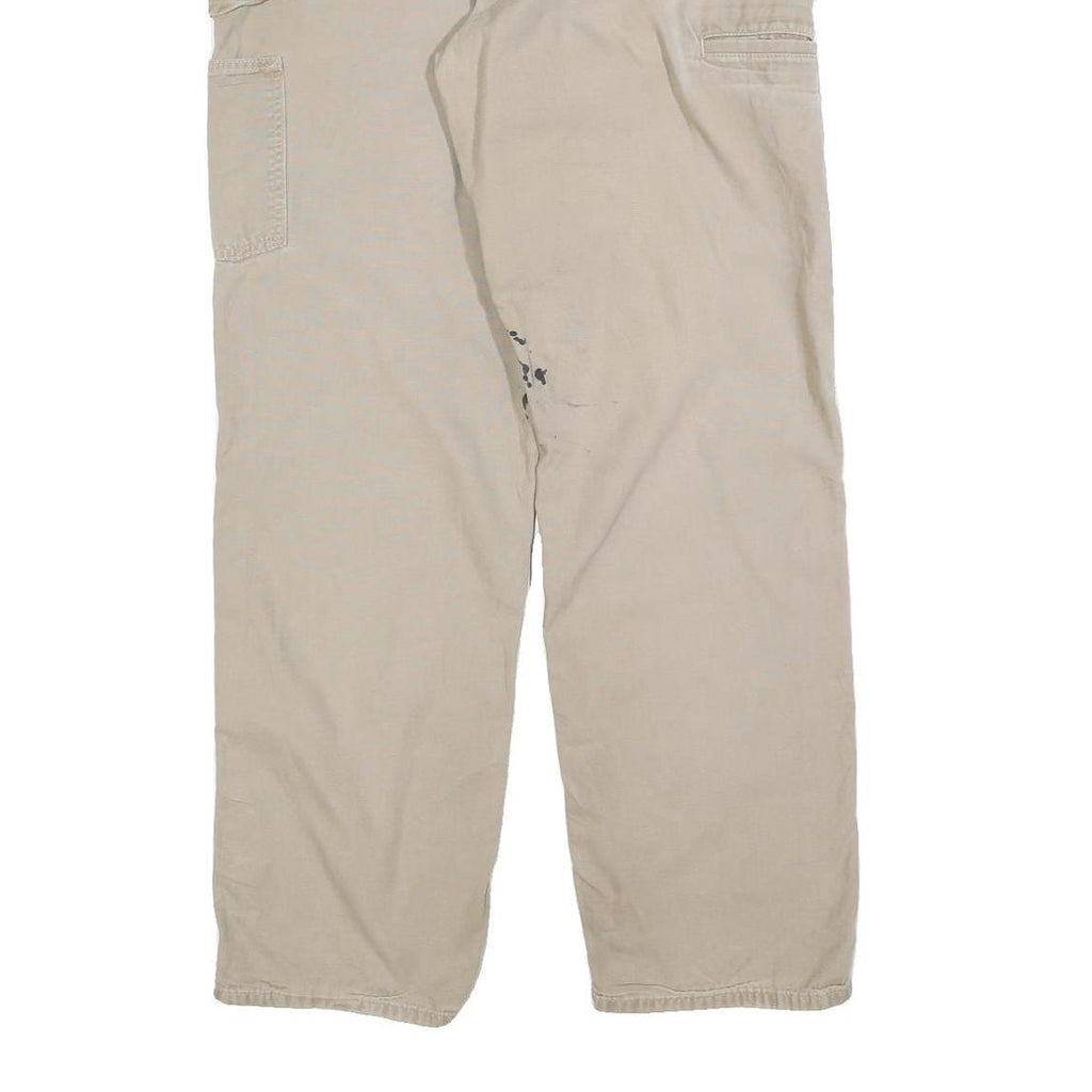 CARHARTT Mens Cotton Blend Beige Relaxed Straight Trousers W34 L34 Workwear