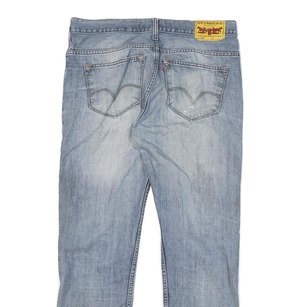 LEVI'S 504 Mens Jeans Blue Regular Straight Denim Light W34 L30 Classic Zip