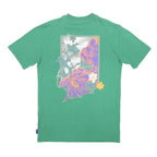 PUMA Womens Green Graphic T-Shirt S Short Sleeve Crew Neck Cotton Blend