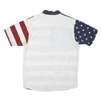 RED HEAD Mens Red & White Striped Stars Cotton Shirt M Button Down Pocket