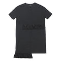 ZARA Womens Black Day Polyester Blend Plain Short Sleeve Mini M Fringe Dress