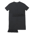 ZARA Womens Black Day Polyester Blend Plain Short Sleeve Mini M Fringe Dress
