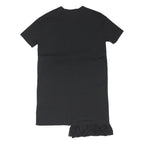ZARA Womens Black Day Polyester Blend Plain Short Sleeve Mini M Fringe Dress
