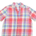 DICKIES Womens Pink & Purple Check Shirt S Cotton Short Sleeve Casual