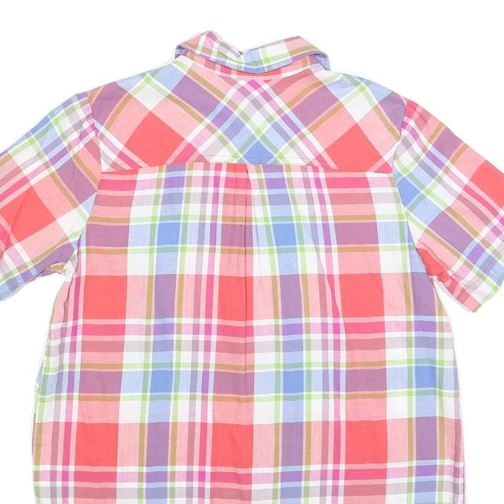 DICKIES Womens Pink & Purple Check Shirt S Cotton Short Sleeve Casual