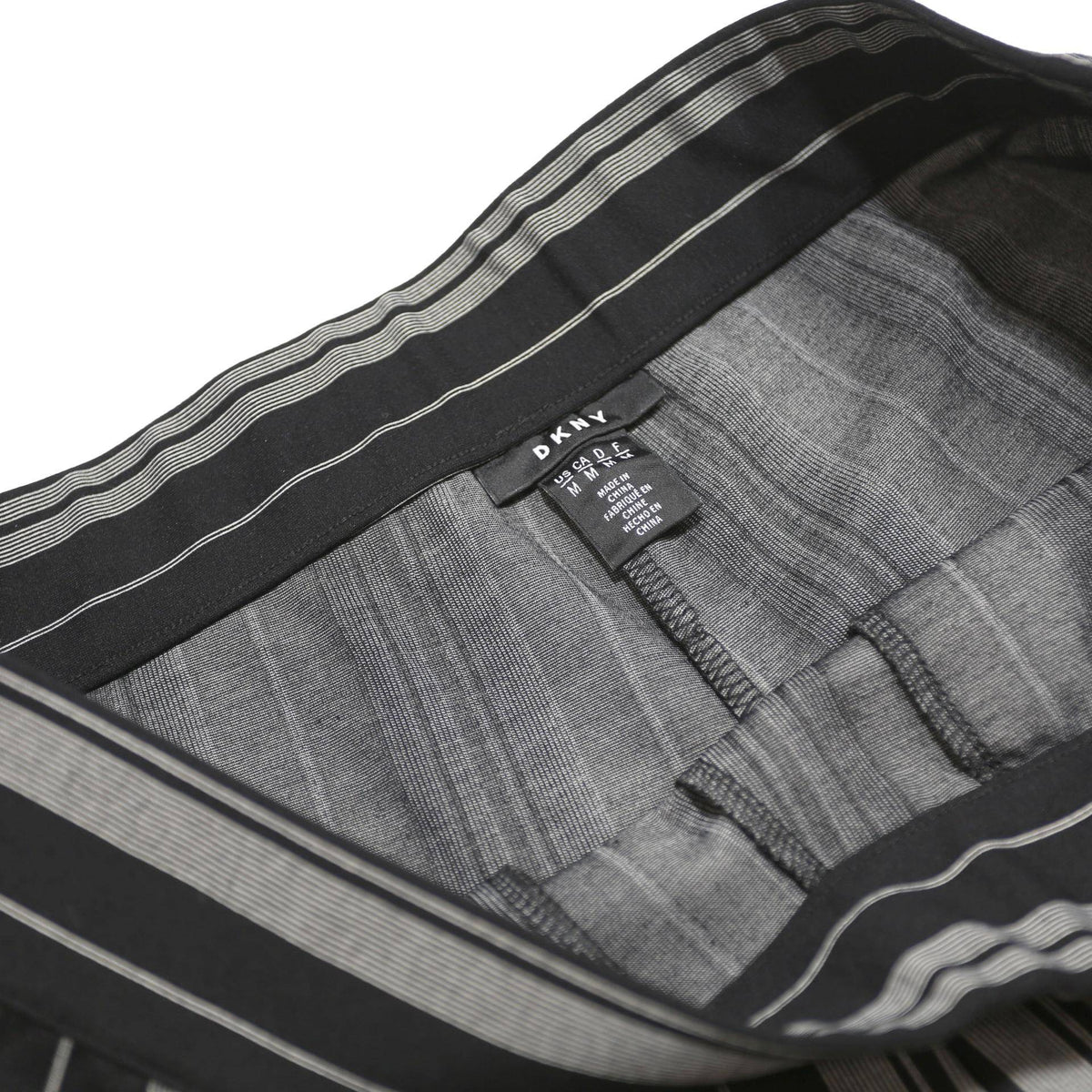 DKNY Womens Rayon Black & Grey Stripe Regular Fit Straight Leg Trousers W30 L27